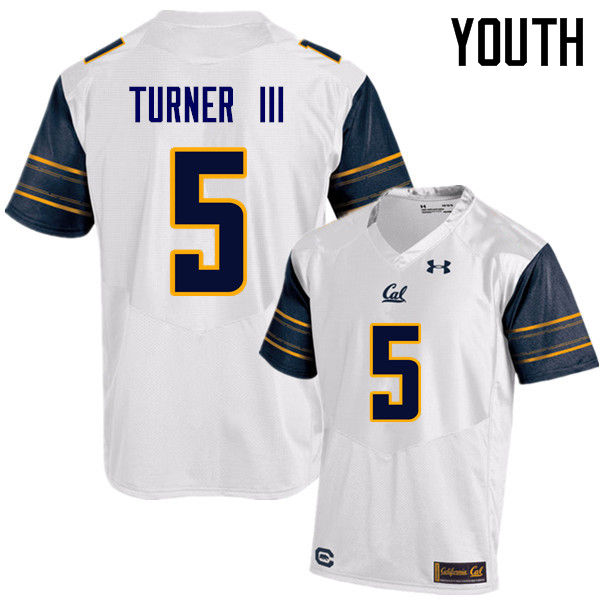 Youth #5 Trey Turner III Cal Bears (California Golden Bears College) Football Jerseys Sale-White - Click Image to Close